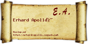 Erhard Apolló névjegykártya